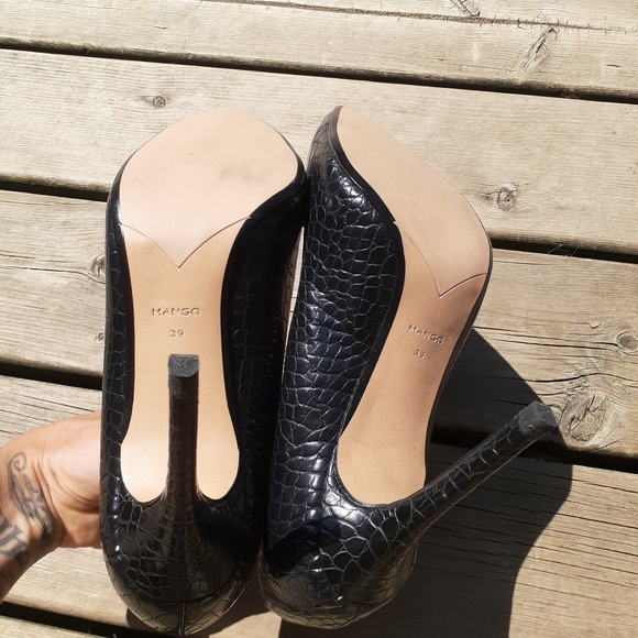 Mango blacķ high heels size 8.5 US 39 EUR - Picture 2 of 6